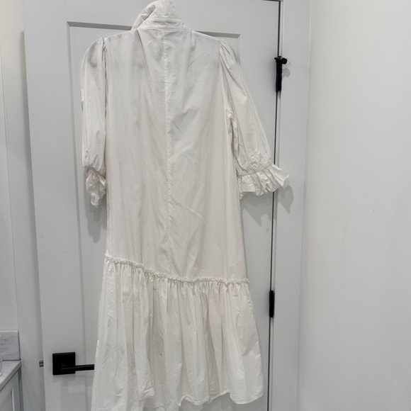 White Ruffled Midi Dress - Picture 2 of 3